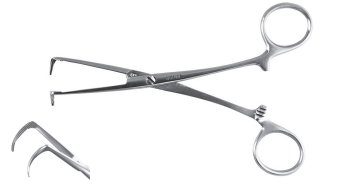 Special curved hemostat forceps