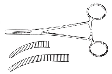 Leprex Paean haemostatic forceps curved