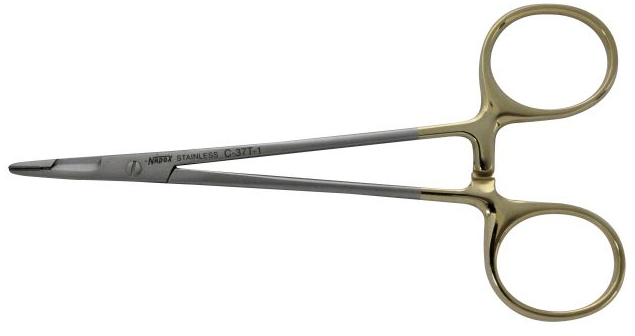 Leprex Needle holder with suture cutter