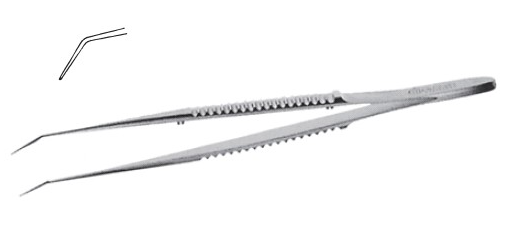 Leprex Bent tip micro hooked tweezers