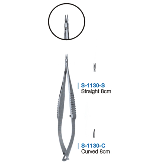 MICRO SPRING SCISSOR-스프링가위, 8cm-2.5mm 곡 앵글